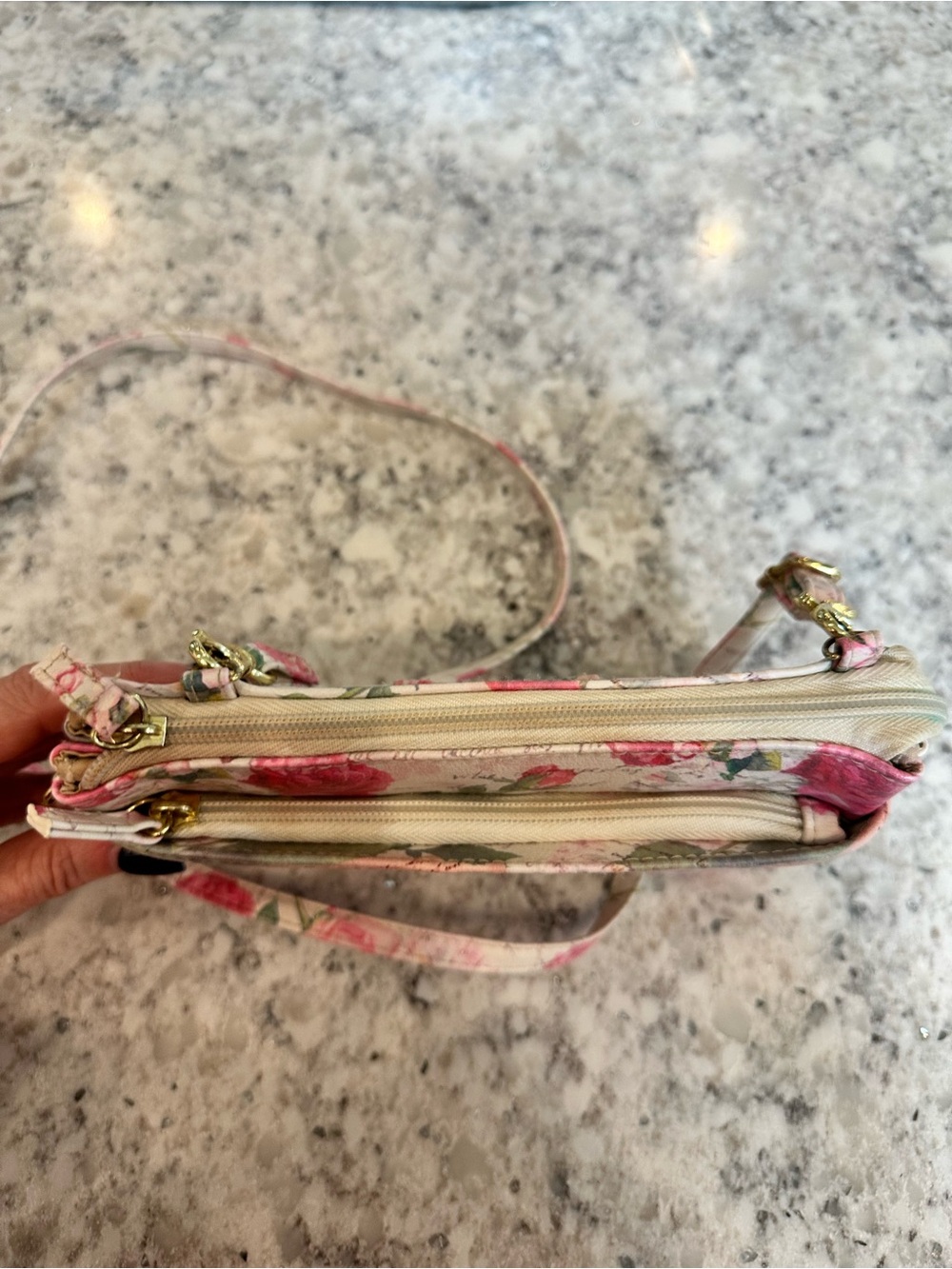 Floral Pink convertible 4 way Crossbody Bag - Picture 11 of 13